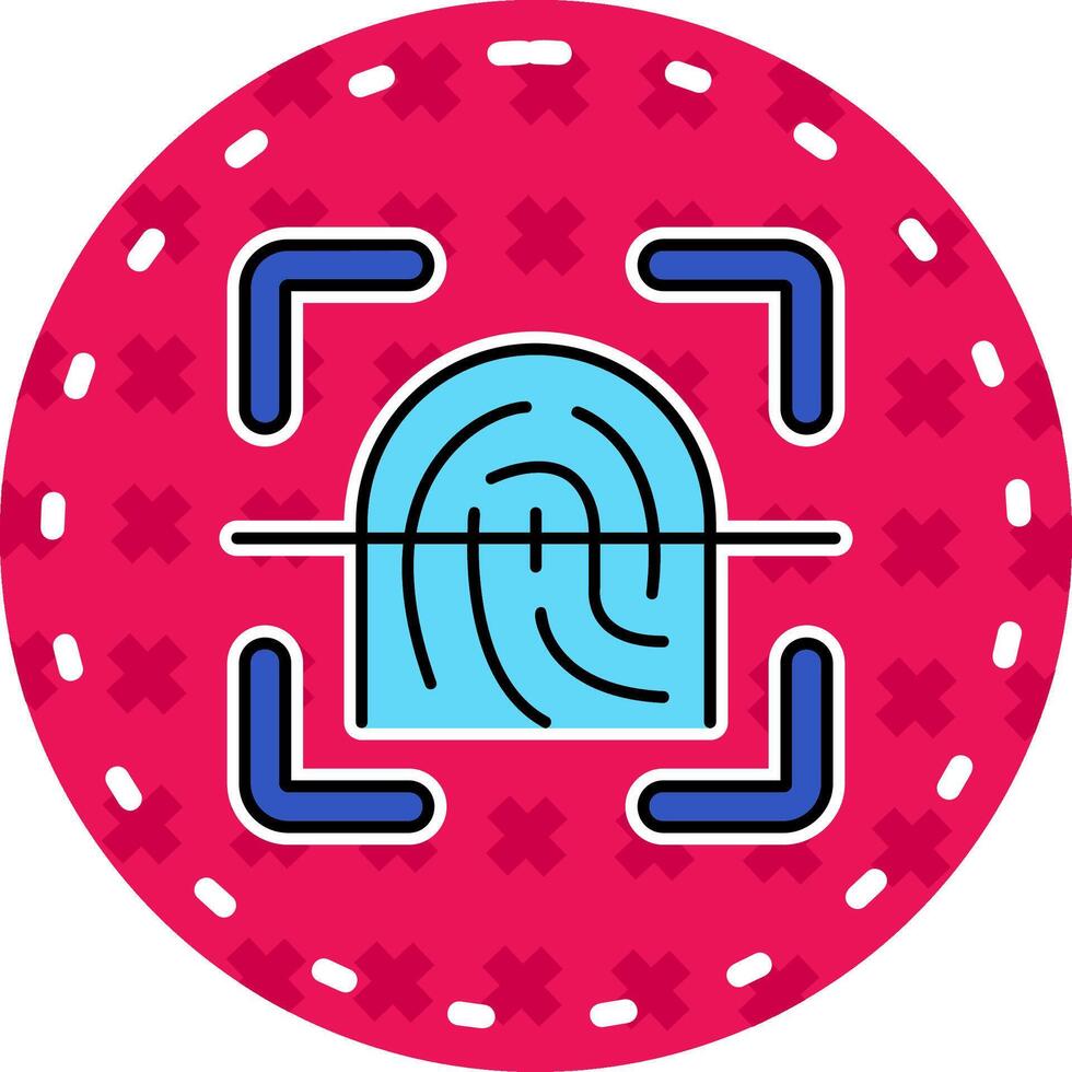 Finger print Line Filled Sticker Icon vector