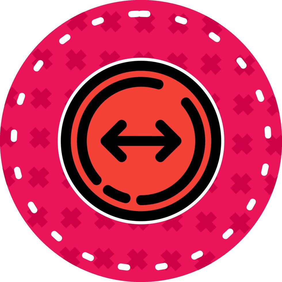 Left and right arrow Line Filled Sticker Icon vector