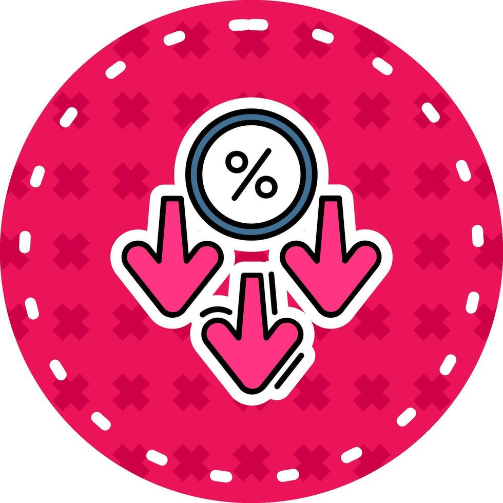 Discount Line Filled Sticker Icon vector