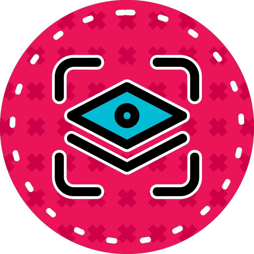 Layer mask Line Filled Sticker Icon vector