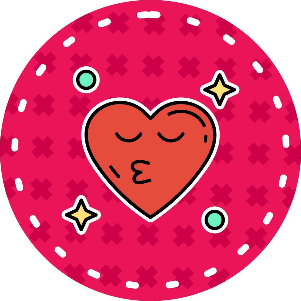 Kiss Line Filled Sticker Icon vector