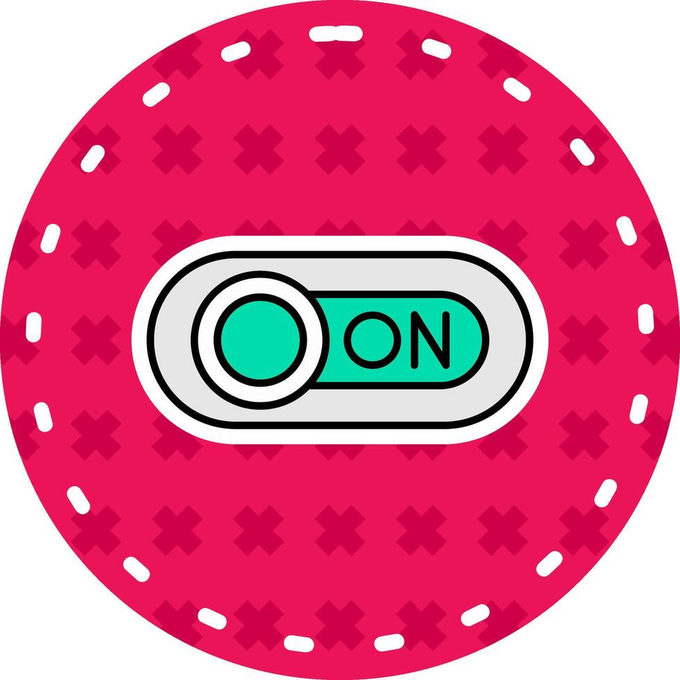 On Line Filled Sticker Icon vector