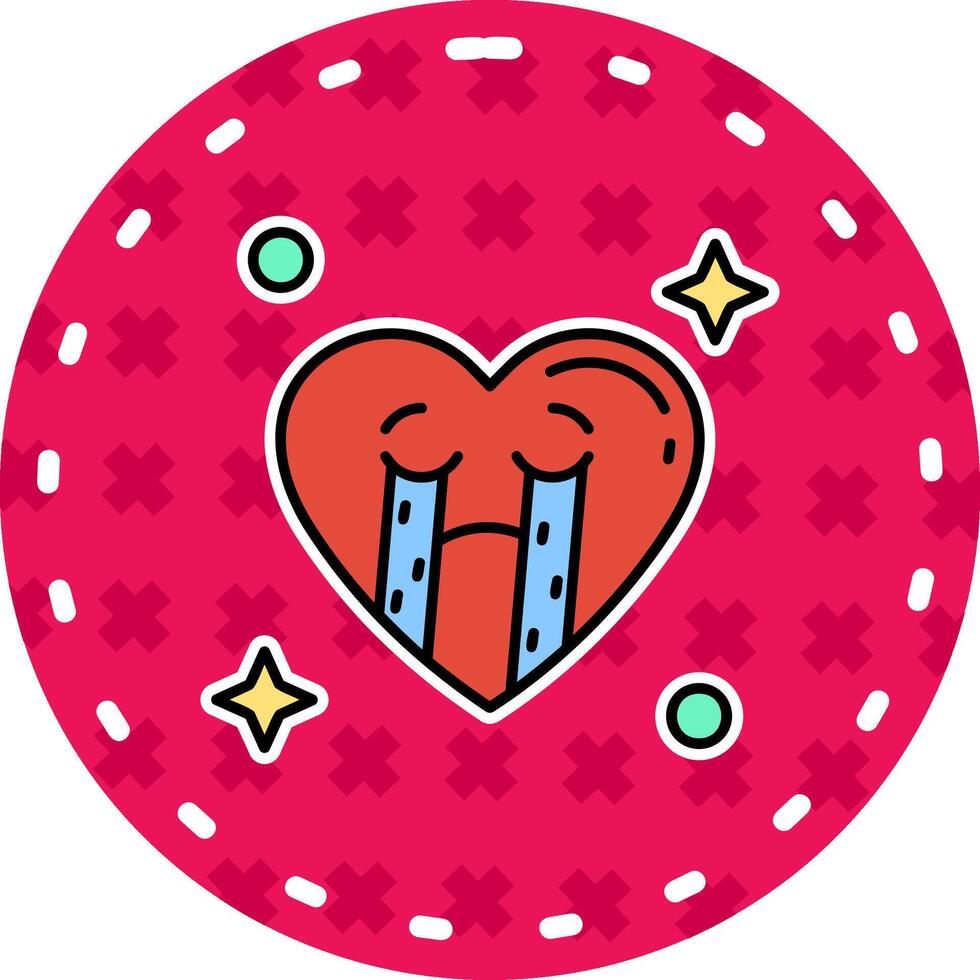 Cry Line Filled Sticker Icon vector