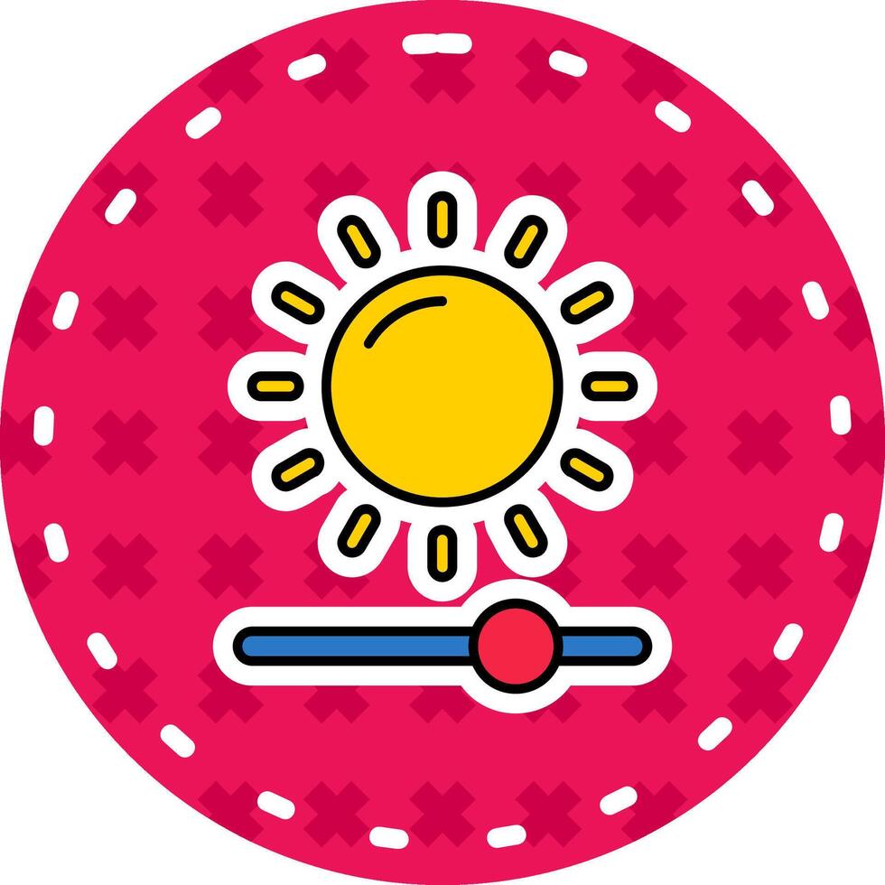 Brightness Line Filled Sticker Icon vector