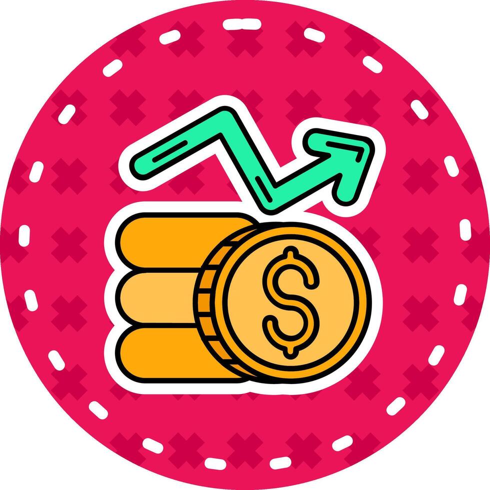 Profits Line Filled Sticker Icon vector