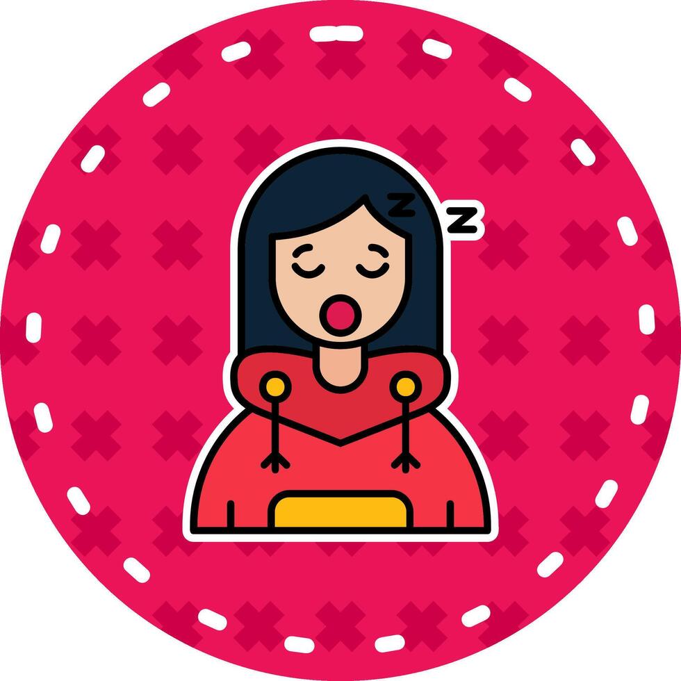 Sleep Line Filled Sticker Icon vector