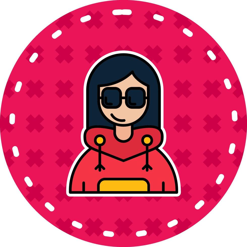 frio línea lleno pegatina icono vector