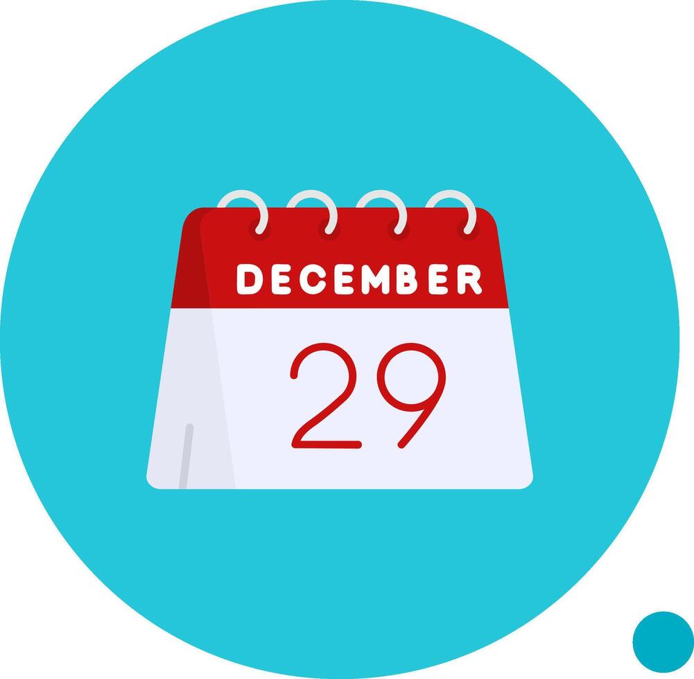 29th of December Long Circle Icon vector