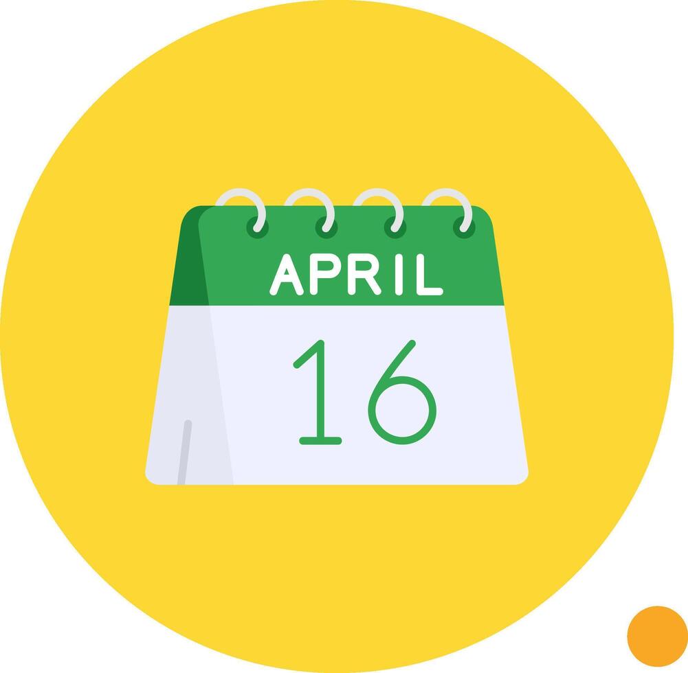 16th of April Long Circle Icon vector