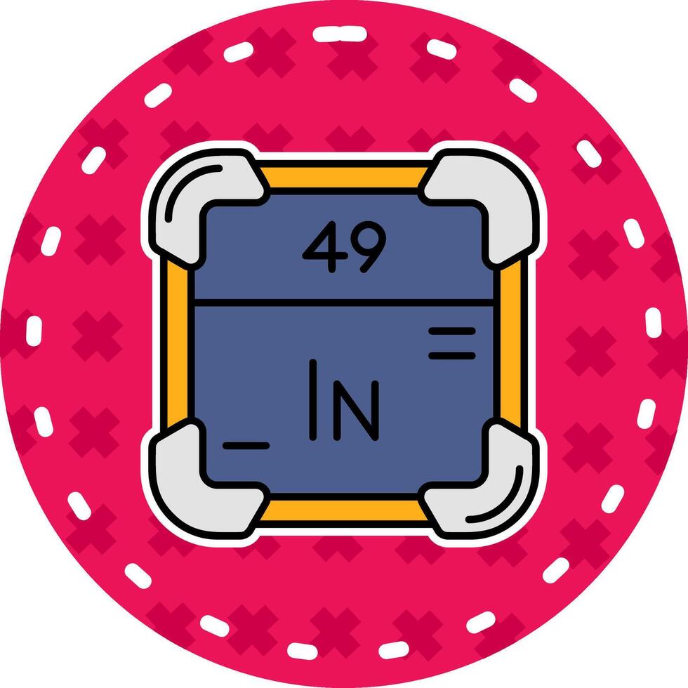 Indium Line Filled Sticker Icon vector