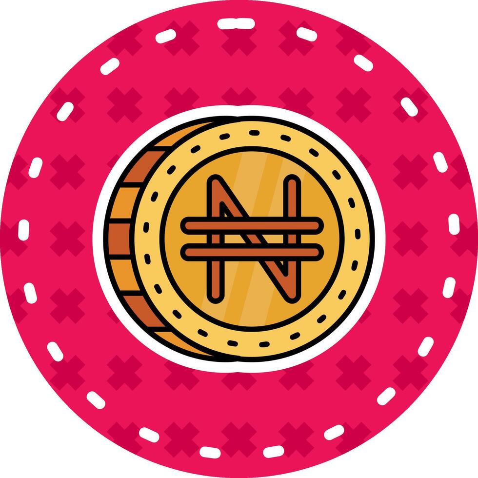 Namecoin Line Filled Sticker Icon vector