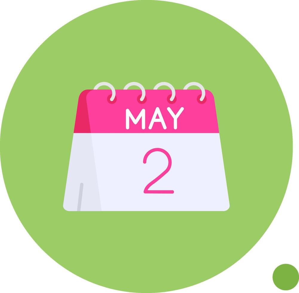 2nd of May Long Circle Icon vector