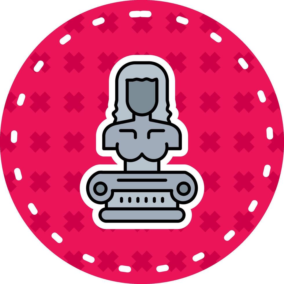 Sculputure Line Filled Sticker Icon vector