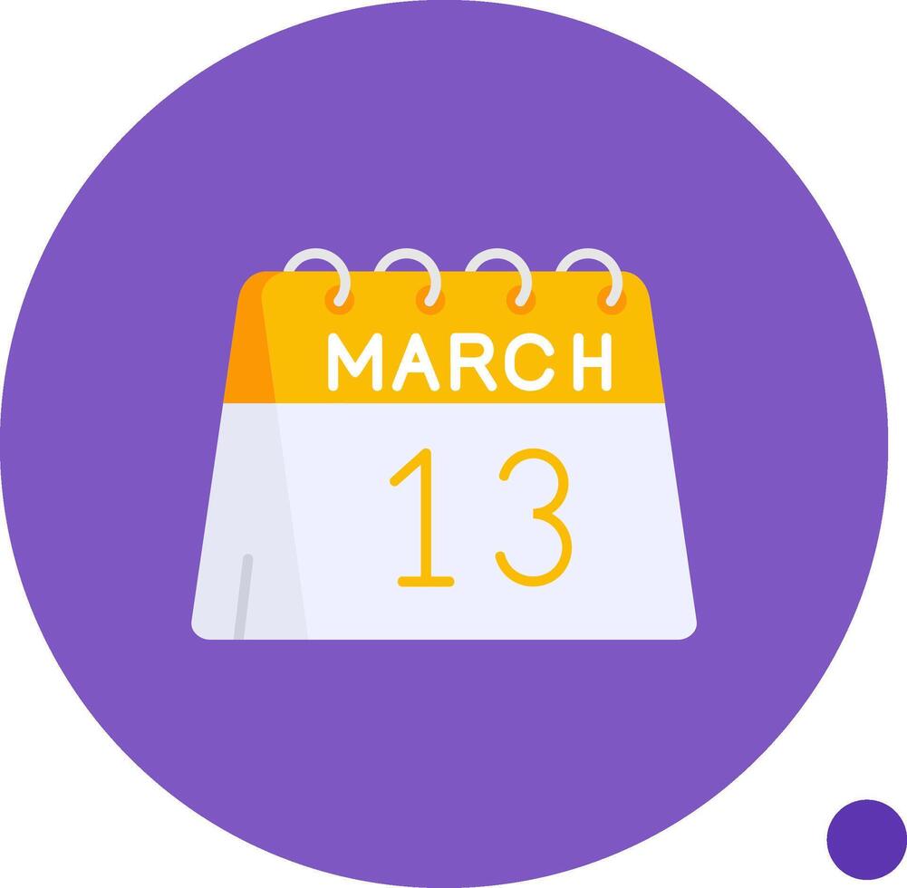 13th of March Long Circle Icon vector