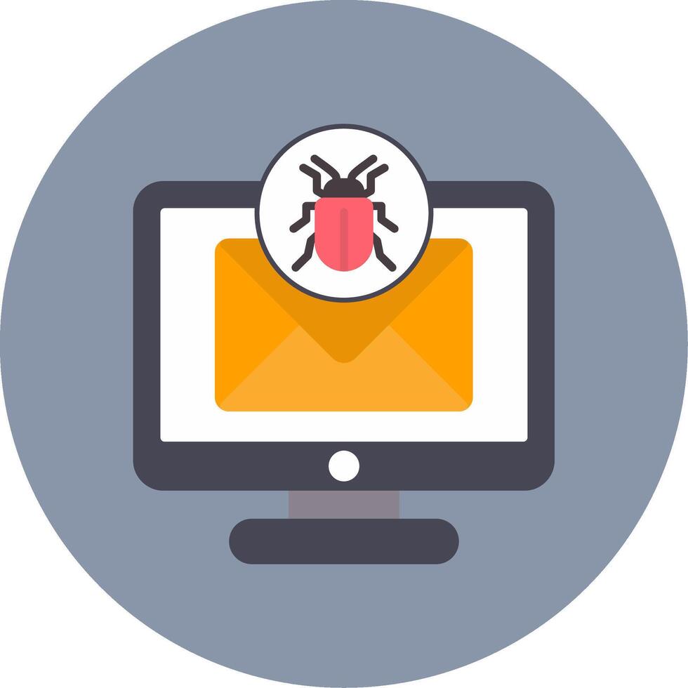 Debug Flat Circle Icon vector