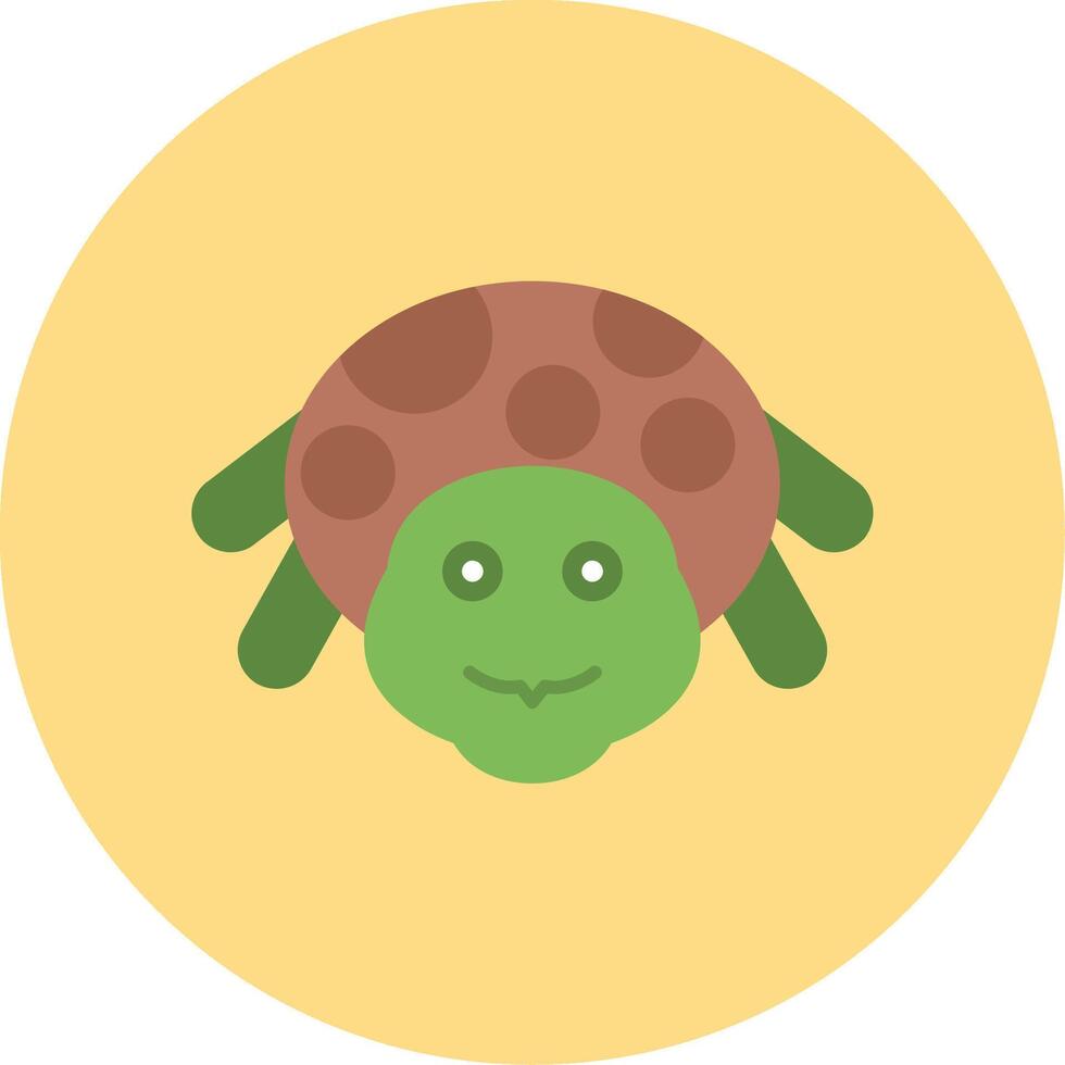 Tortuga plano circulo icono vector