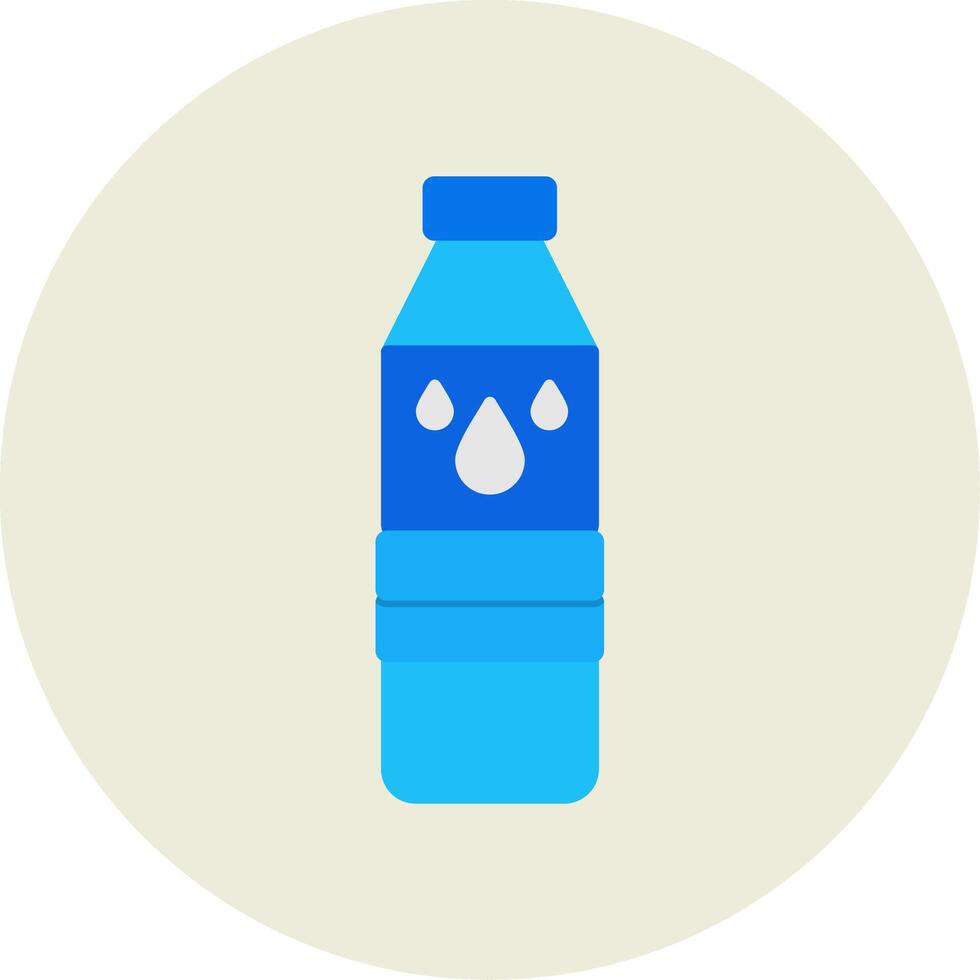 Water Bottle Flat Circle Icon vector