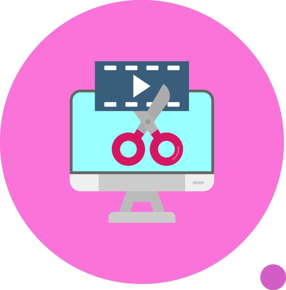 Video editor Long Circle Icon vector