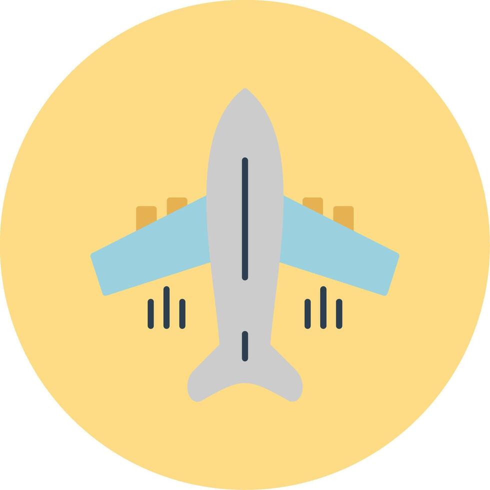 Flying Airplane Flat Circle Icon vector