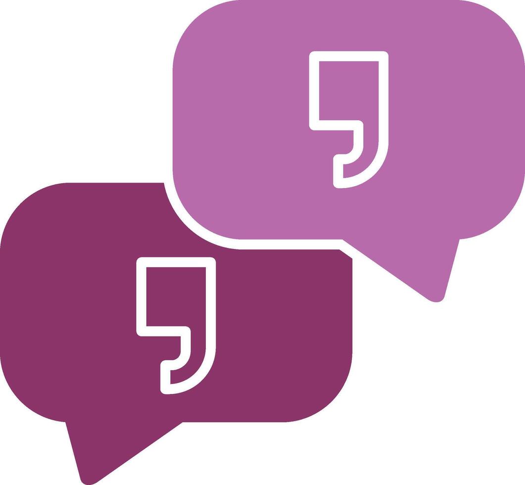 Quotation Glyph Two Colour Icon vector