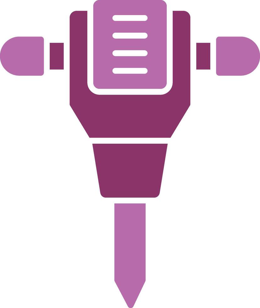 Jack Hammer Glyph Two Colour Icon vector