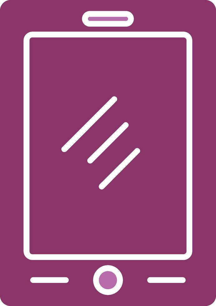 tableta glifo dos color icono vector