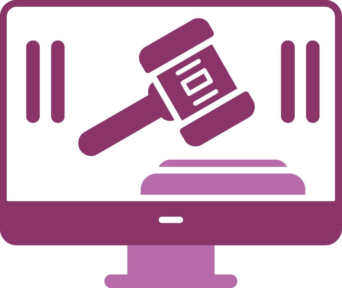 Auction Glyph Two Colour Icon vector