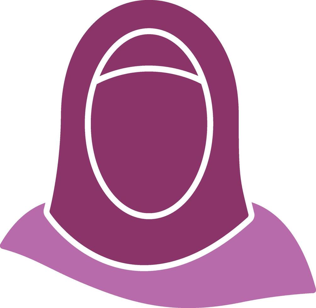 hijab glifo dos color icono vector