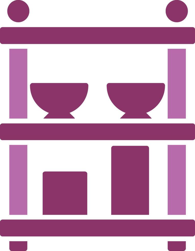 Shelves Glyph Two Colour Icon vector
