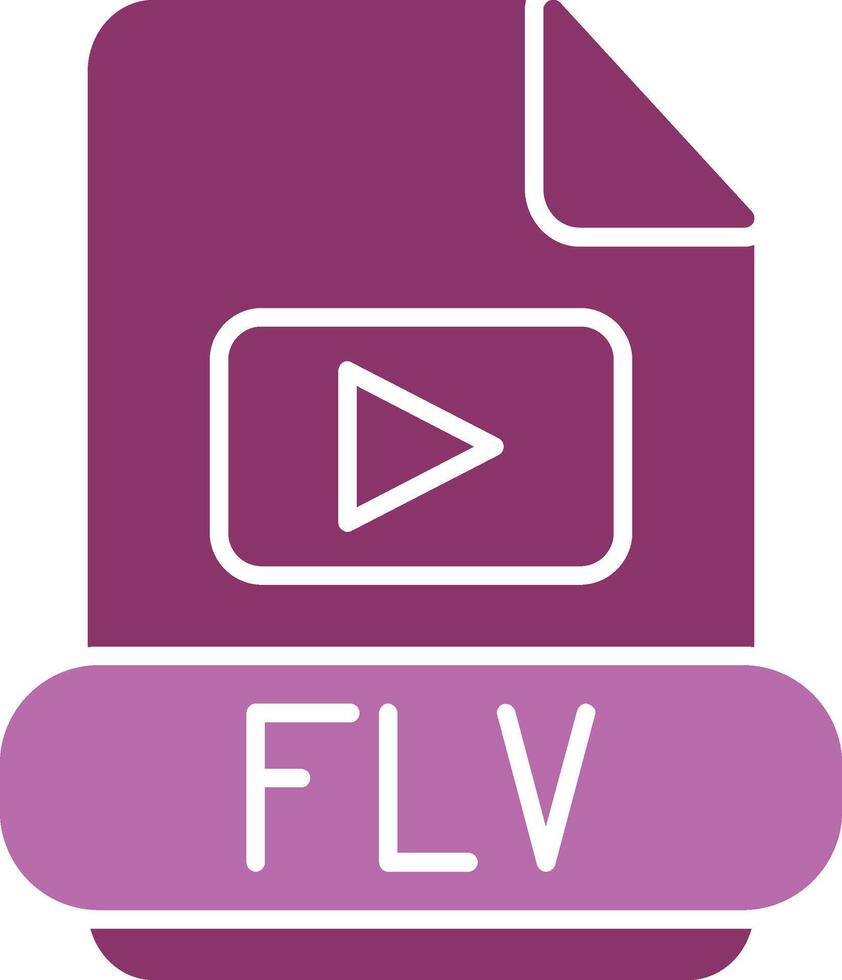 flv glifo dos color icono vector