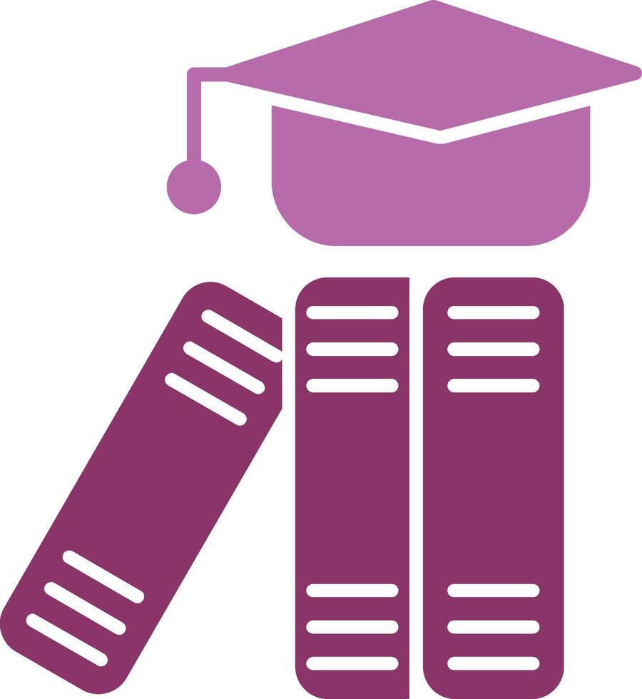 Graduation Hat Glyph Two Colour Icon vector