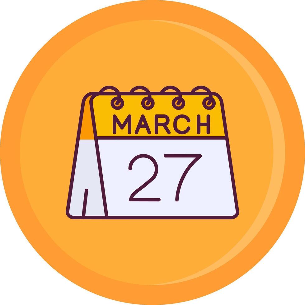 27 de marzo línea lleno icono vector