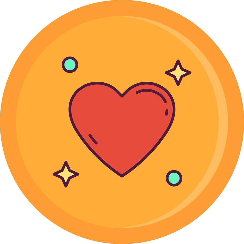 Heart Line Filled Icon vector