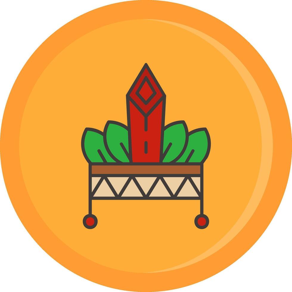 Hat Line Filled Icon vector