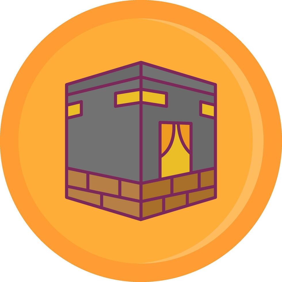 Qibla Line Filled Icon vector