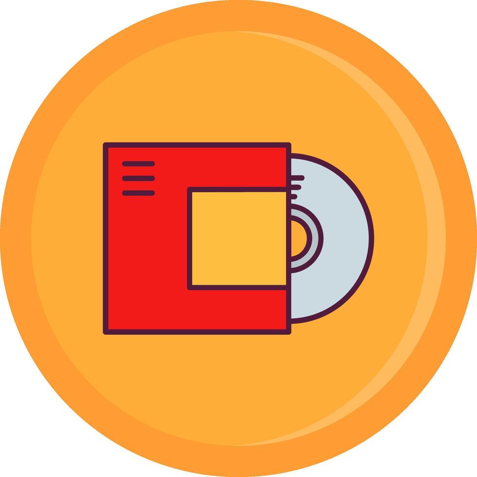 Disc Line Filled Icon vector