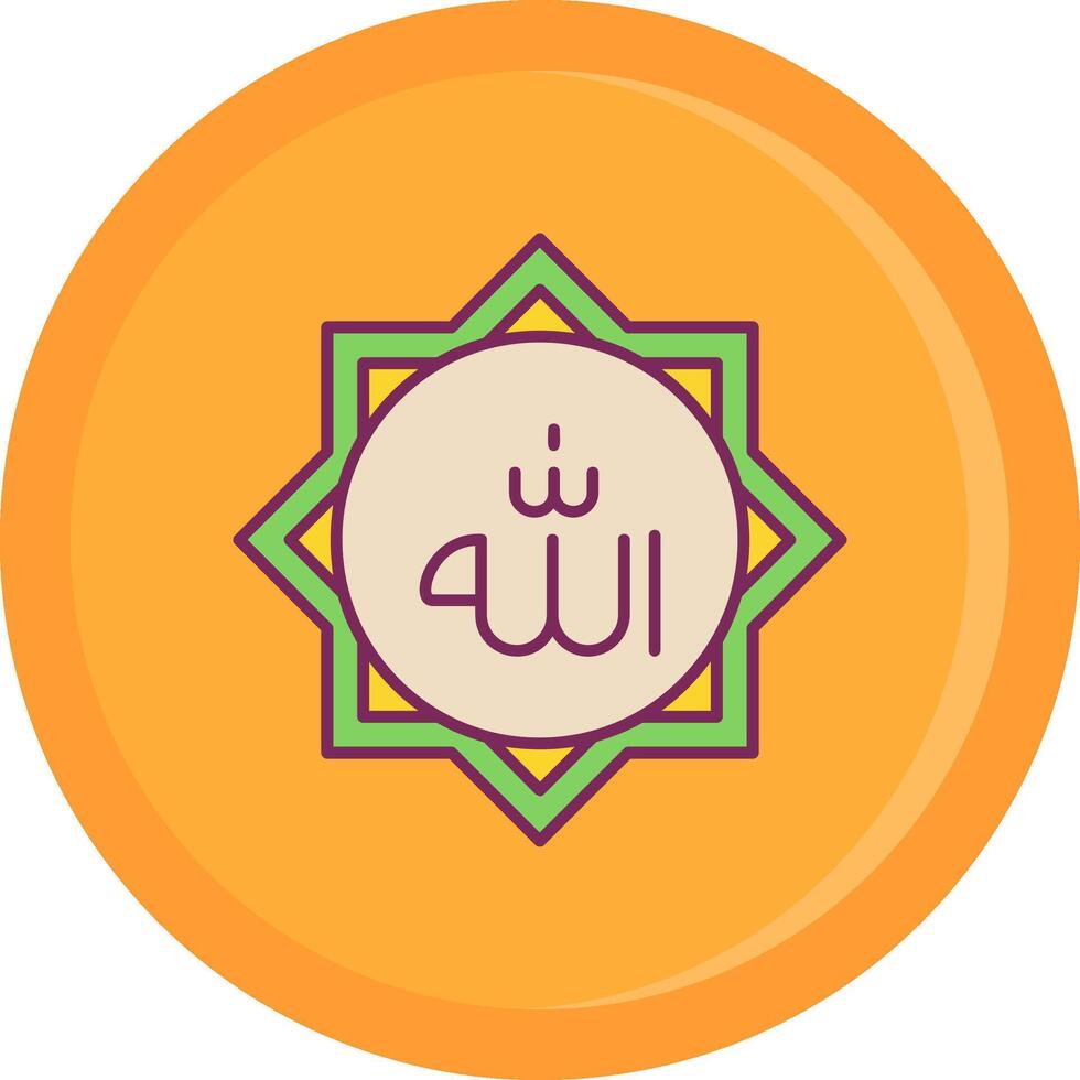 Allah Line Filled Icon vector