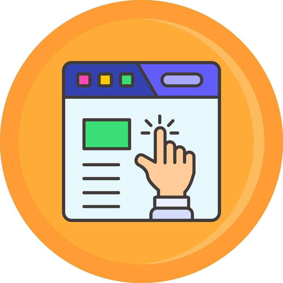 Click Line Filled Icon vector