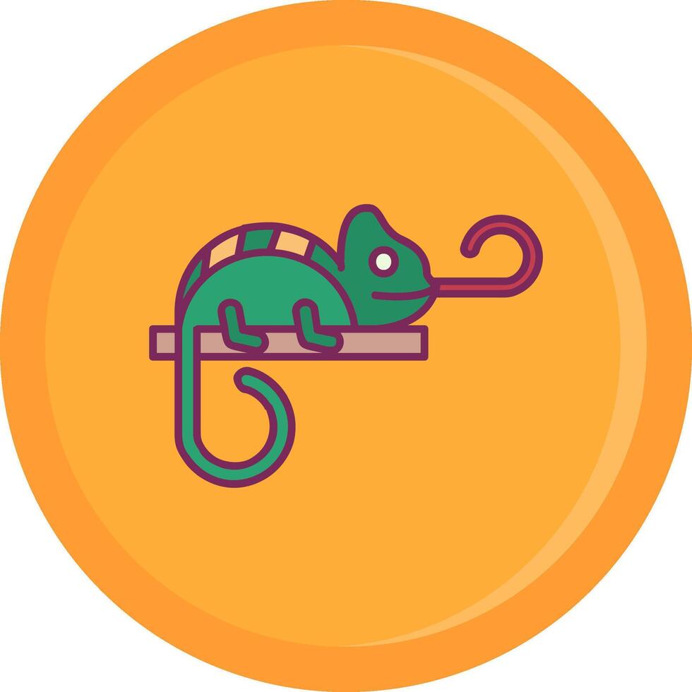 Chameleon Line Filled Icon vector