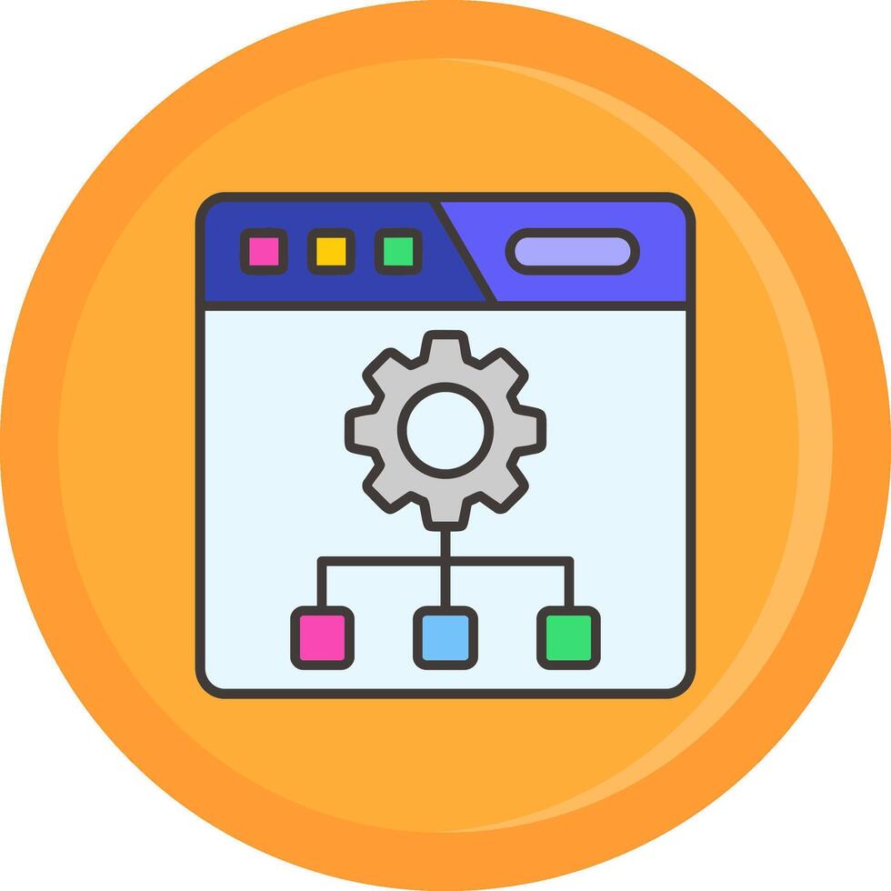 icono lleno de línea de configuración vector