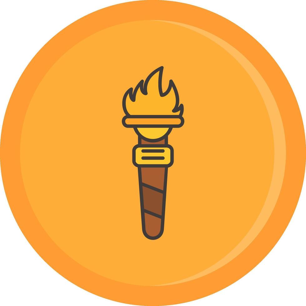 Torch Line Filled Icon vector
