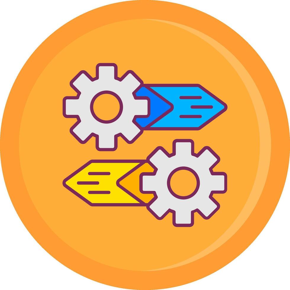 Gear Line Filled Icon vector