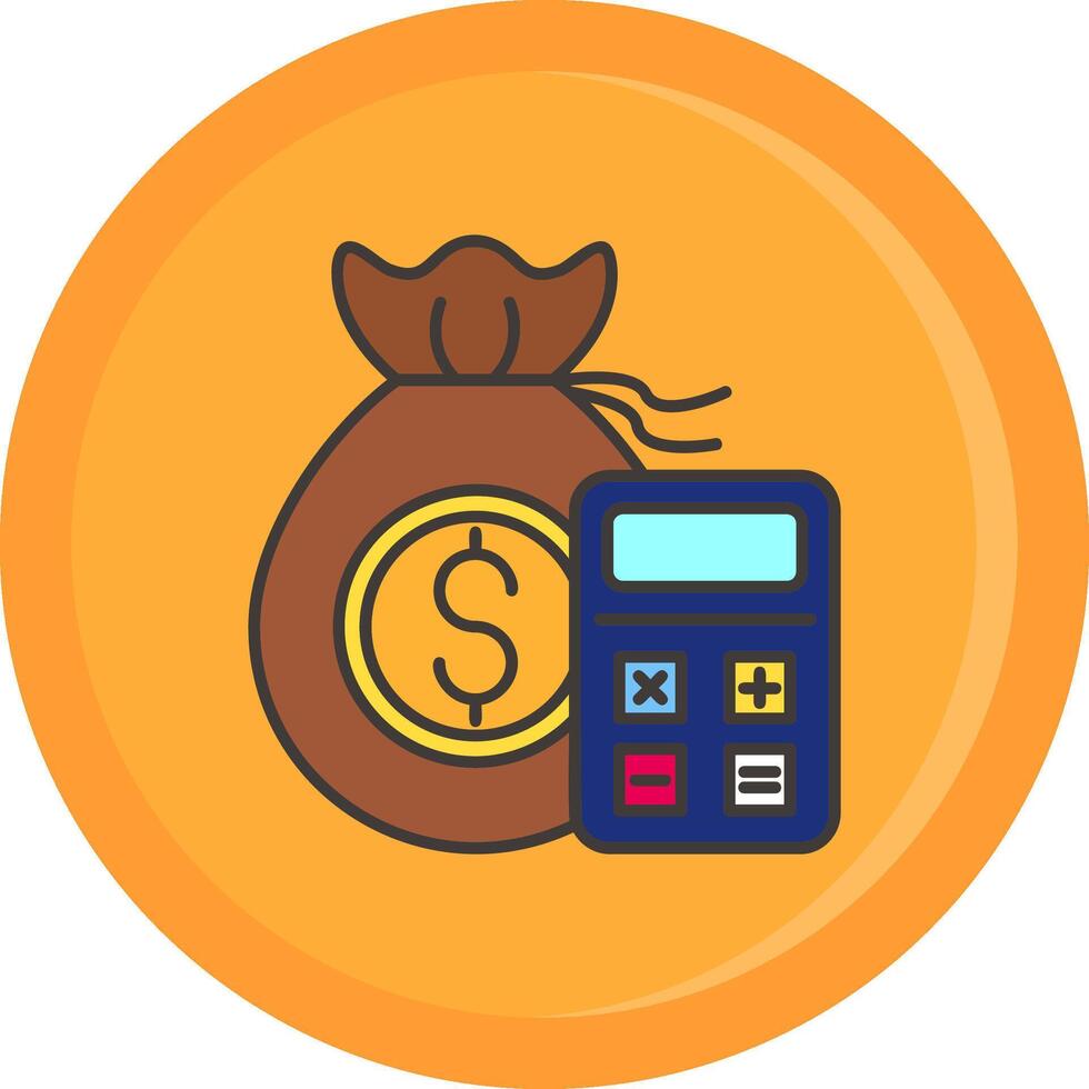 Budget Line Filled Icon vector
