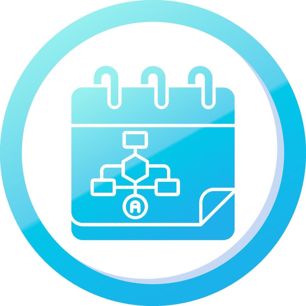 Calender Solid Blue Gradient Icon vector