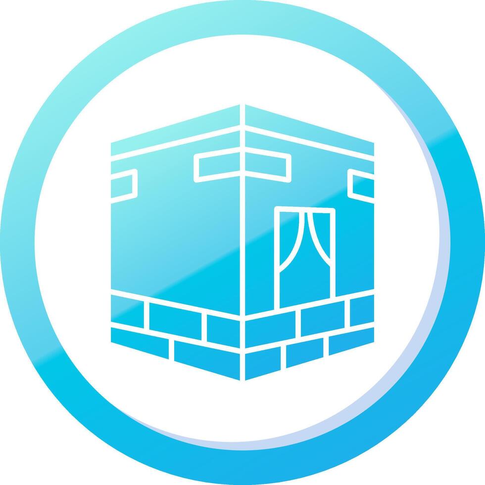 Qibla Solid Blue Gradient Icon vector
