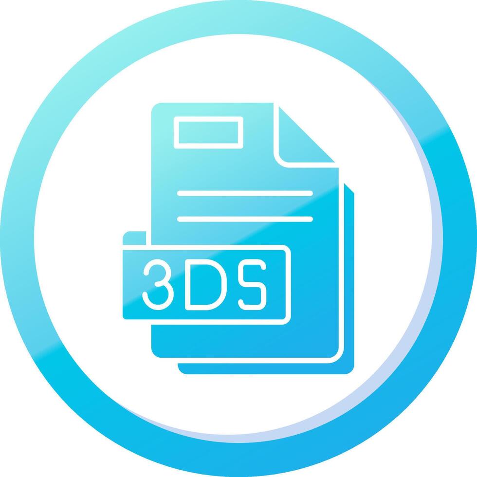 3ds Solid Blue Gradient Icon vector