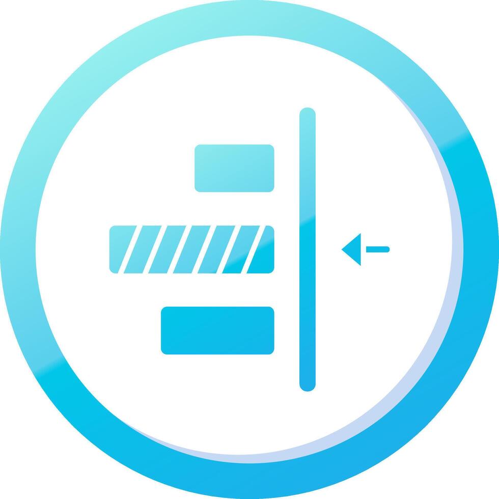 Right alignment Solid Blue Gradient Icon vector