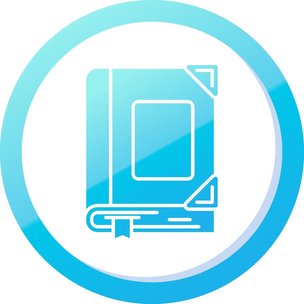 libro sólido azul degradado icono vector