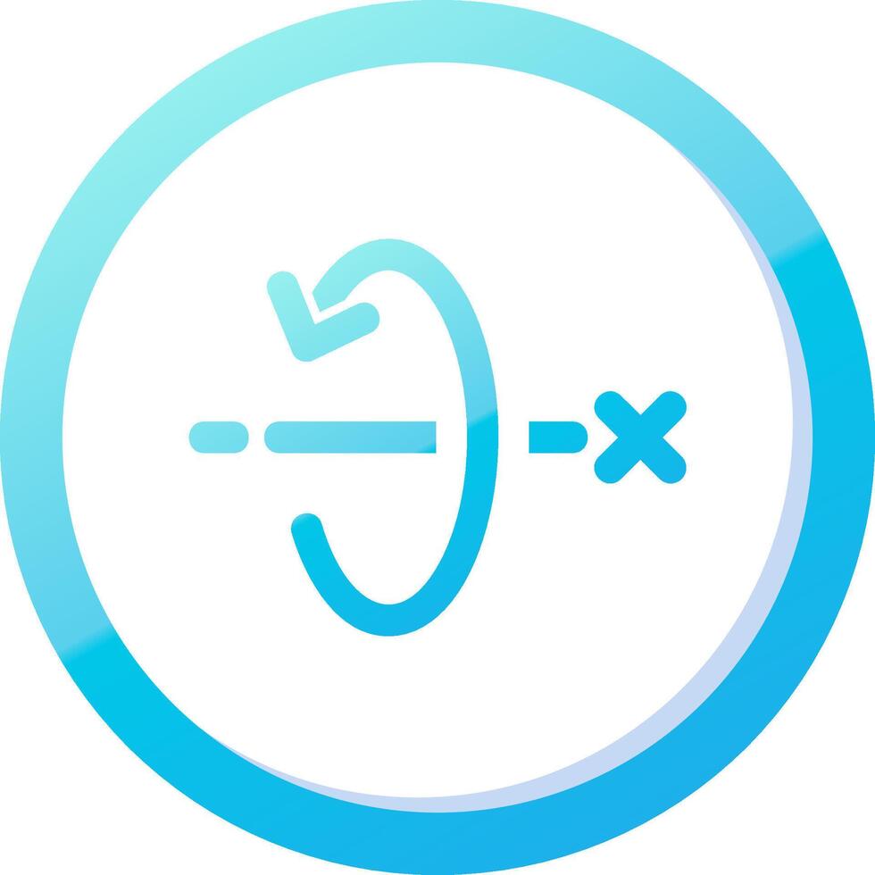 3d totate x axis Solid Blue Gradient Icon vector