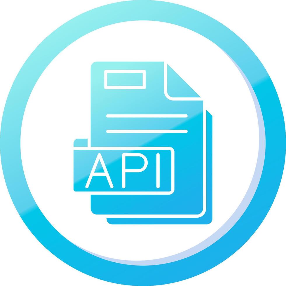 Api Solid Blue Gradient Icon vector